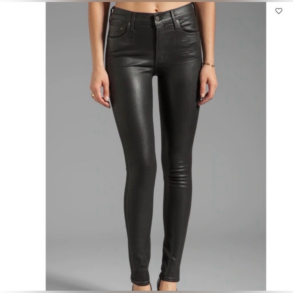 Citizens of Humanity black leather rocket ankle high rise skinny size 26